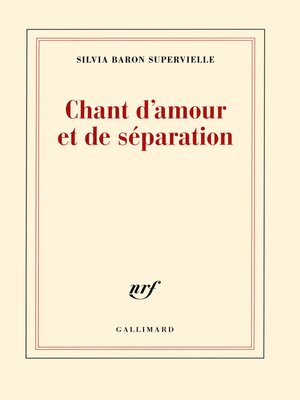 cover image of Chant d'amour et de séparation